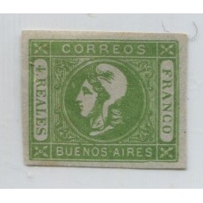 ARGENTINA 1859 GJ 13 CABECITA ESTAMPILLA DE IMPRESIÓN NITIDA NUEVA CON BUENOS MARGENES, HERMOSA Y DE LUJO U$ 440